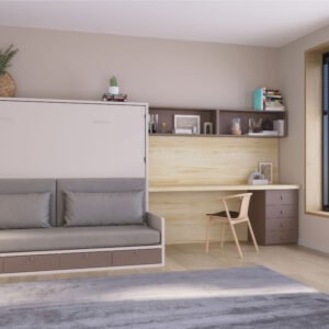 Cama abatible horizontal con sofá
