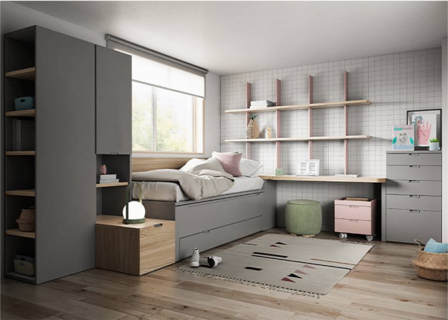 8855-dormitorio-juvenil-con-dos-camas-y-estantes-regulables