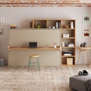 Cama abatible horizontal de 150 x190 con escritorio
